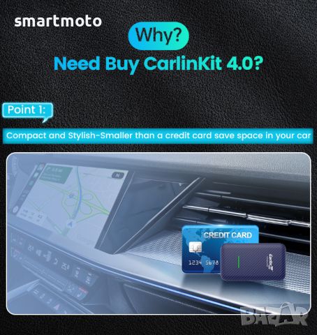 Carlinkit 4.0 за безжичен CarPlay Box Android автоматичен карплей, снимка 4 - Приемници и антени - 45251967