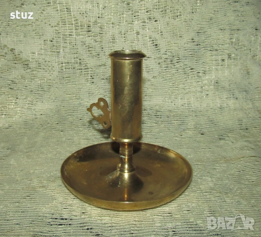 Антикварен свещник, бронз, снимка 3 - Декорация за дома - 53816186