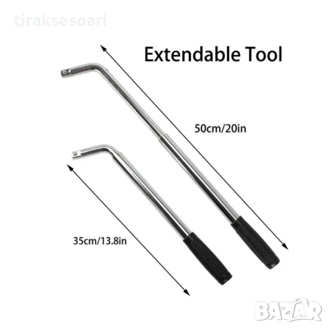  Телескопичен ключ за джанти с вложки 17-19мм и 21-23мм - усилен, снимка 4 - Аксесоари и консумативи - 51033202