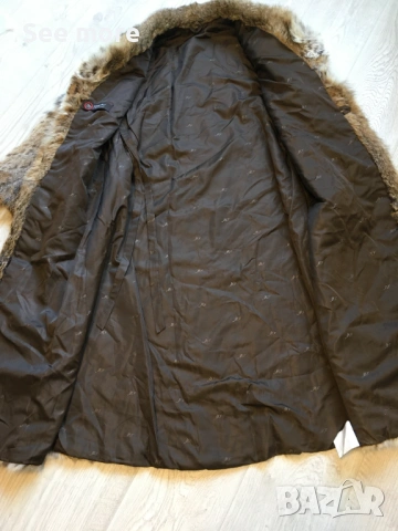 Meiko Fell екстравагантно палто косъм заек леопард принт, снимка 9 - Палта, манта - 53444950