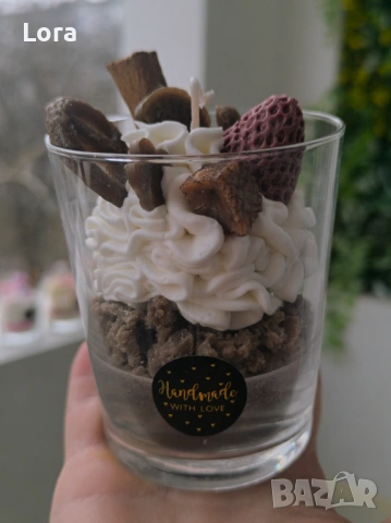 Ароматна свещ, шоколадов десерт, аромат шоколад, снимка 4 - Декорация за дома - 53565737