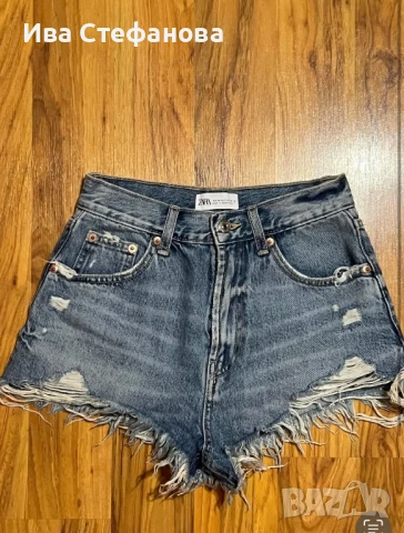 дамски нови накъсани къси дънки zara , снимка 8 - Къси панталони и бермуди - 29264591