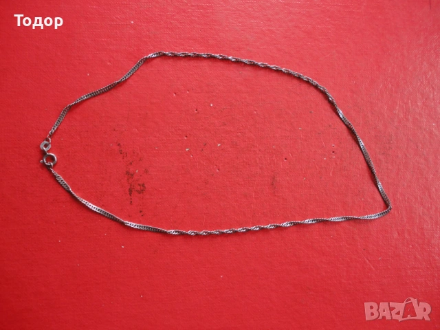 Сребърна верижка колие 925 а 45, снимка 2 - Колиета, медальони, синджири - 53323384