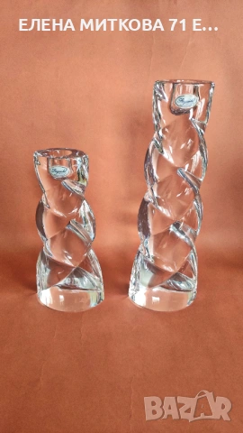 Rogaska Словения два феноменални свещника от оловен кристал, снимка 4 - Декорация за дома - 52544557