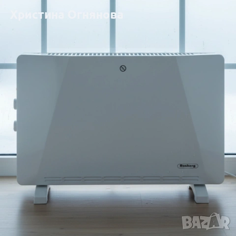 Конвекторен отоплител Rosberg – 2500W, 3 степени, защита от прегряване (бял или черен), снимка 4 - Отоплителни печки - 53019548