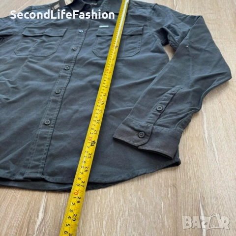 Мъжка риза Firetrap Tanner тъмно сив цвят размер S, снимка 4 - Ризи - 52287701