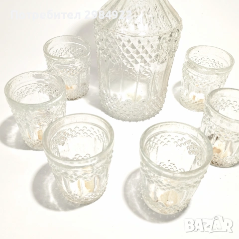 Стари стъклени чаши от соца Нови неупотребявани комплект, снимка 11 - Антикварни и старинни предмети - 53436875