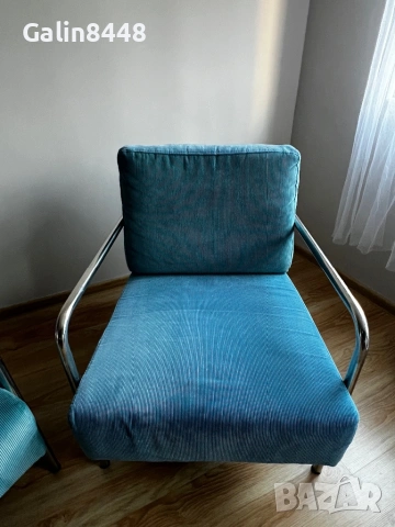 Дизайнерски ретро фотьойли от Холандия - метална конструкция, снимка 5 - Дивани и мека мебел - 53861302