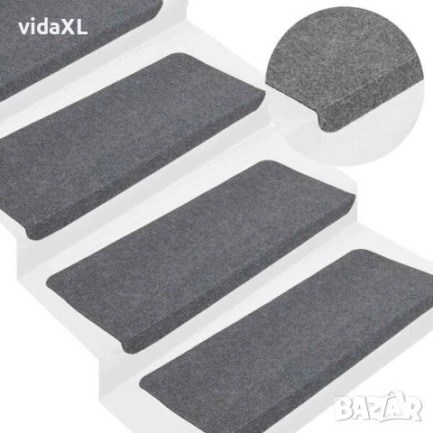 vidaXL Самозалепващи стелки за стълби, 15 бр, 65x24,5x3,5 см, сиви(SKU:343479), снимка 2 - Други - 52921182