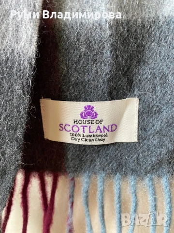 Кариран шал House of Scotland от 100 % агнешка вълна, снимка 3 - Шалове - 53482531