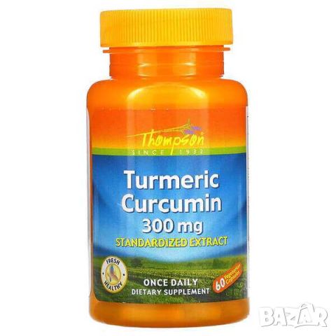Thompson Куркума, Куркумин, Стандартизиран екстракт, 300 mg, 60 капсули