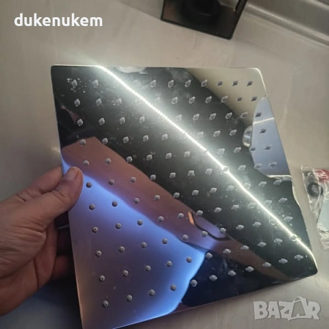 Душ глава с високо налягане, квадратна форма, 20 см, снимка 9 - Смесители - 53228157