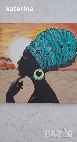 Африканска жена, акрил