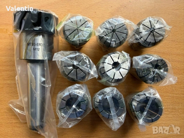 Комплект 9 цанги ER32 с държач морз 3