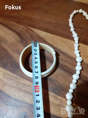 Комплект бижута - гердан и гривна от кост, снимка 5 - Антикварни и старинни предмети - 53286259
