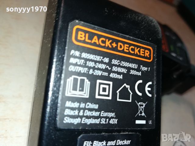 BLACK+DECKER BATTERY CHARGER 8-20V  1104241318, снимка 11 - Винтоверти - 45220359