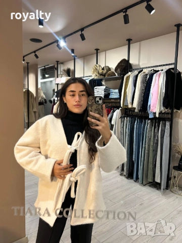 Бяло Дамско Палто , снимка 3 - Палта, манта - 52886026