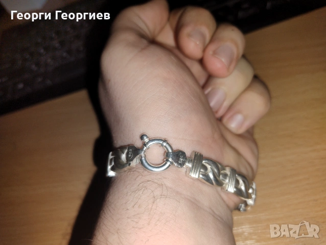 Сребърна гривна 925, снимка 2 - Колиета, медальони, синджири - 53290475