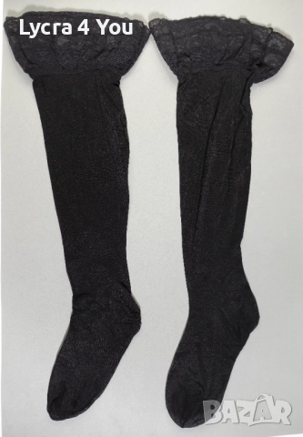 Bellevue Satin Sheers 15 den нови черни силиконови чорапи, снимка 5 - Бельо - 52701302
