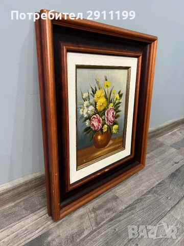 Маслена картина – цветя, снимка 5 - Картини - 54250098
