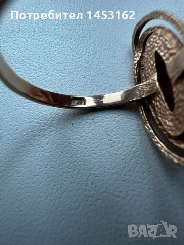 Руски златен пръстен с кехлибар , снимка 3 - Пръстени - 46412168