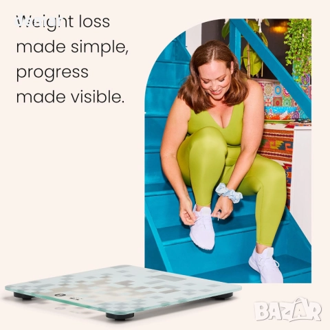 WeightWatchers от Tanita HD-380WW – Стилна дигитална везна за баня, капацитет 150 кг, снимка 5 - Други стоки за дома - 51482966