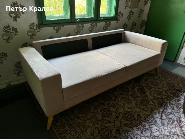 ПРОДАВАМ ТРОЕН ДИВАН 205 см/ 90см, снимка 2 - Дивани и мека мебел - 46775824