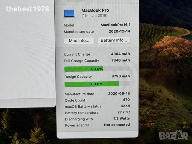 MacBook Pro 16`Core i9-9980HK/32GB DDR4/512GB SSD/AMD Pro 5500M/Бат 10ч, снимка 7 - Лаптопи за работа - 46725377