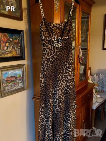 Дълга коктейлна рокля в леопардов  принт Alchera, нова , снимка 1 - Рокли - 45797657