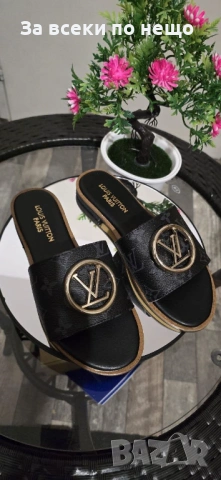 Louis Vuitton Дамски Черни Чехли Луис Витон Код E1306