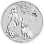1 тройунция Сребърна Монета Австралийски Лунар Заек 2023, снимка 1