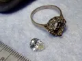 СТАР СКЪПОЦЕНЕН СРЕБЪРЕН ПРЪСТЕН СРЕБРО 925 с БРИЛЯНТНО ФАСЕТИРАН ЦИРКОН НУЖДАЕЩ се от МОНТАЖ 38045, снимка 4