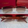 Cartier висок клас слънчеви очила Мъжки Дамски слънчеви с дървени дръжки, снимка 1 - Слънчеви и диоптрични очила - 45505174