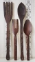 Два старинни комплекта декоративни дървени прибори, снимка 1