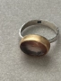Уникален сребърен пръстен с позлата и естеств. камък , снимка 3