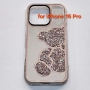 iPhone 16 Pro огледален кейс мече с камъчета розов , снимка 3