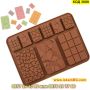 Силиконов молд за 9 различни форми шоколадчета - КОД 3688, снимка 1 - Форми - 45340378