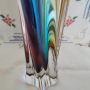 Антикварна кристална ваза Art Glass Sommerso Sanyu Япония , снимка 12