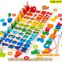 Образователна игра с букви, цифри, форми, рибки и рингове изработена от дърво - КОД 3678, снимка 1 - Образователни игри - 45094961