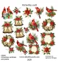 Изрязани елементи от картон Christmas cardinals and plants 20 бр - R089, снимка 2