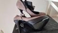 Дамски официални елегантни обувки от естествена кожа на висок ток 39 номер, снимка 1 - Маратонки - 45168708