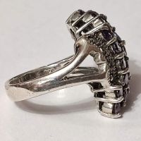 Красив италиански сребърен пръстен с Аметисти и марказити , снимка 4 - Пръстени - 45479083