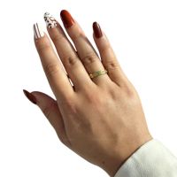 Красив дамски пръстен от медицинска стомана с блестящи камъни, снимка 2 - Пръстени - 45454884