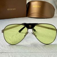 Gucci 2024 мъжки слънчеви очила авиатор с кожа 5 цвята, снимка 6 - Слънчеви и диоптрични очила - 45484592