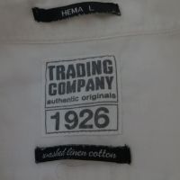 Мъжка риза с дълъг ръкав от лен HEMA, снимка 3 - Ризи - 46174002