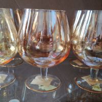 стар кристал сервиз неупотребявани стари огромни български чаши цветно стъкло кристал чаши вино , снимка 1 - Антикварни и старинни предмети - 45209234