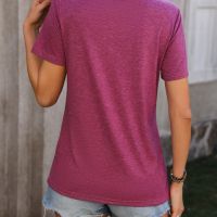 Дамска лятна тениска с кръгло деколте и къс ръкав, 5цвята , снимка 3 - Тениски - 45178081