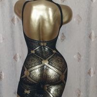 XS/M Черна еластична рокля на мрежа , снимка 3 - Рокли - 45898038