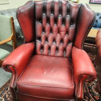 Кресло/фотьойл Честърфийлд, Queen Annе, цвят телешка кръв, снимка 1 - Дивани и мека мебел - 45287095