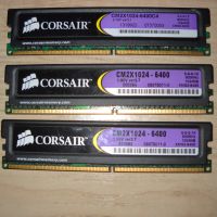 115.Ram DDR2 800 MHz,PC2-6400,1Gb,CORSAIR-XMS2,Kит 3 Броя, снимка 1 - RAM памет - 45859617